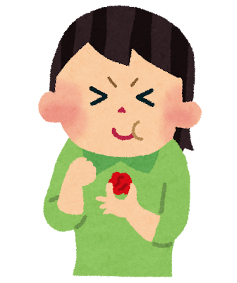梅干しを食べる人のイラスト