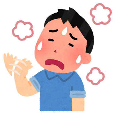 暑がる人のイラスト