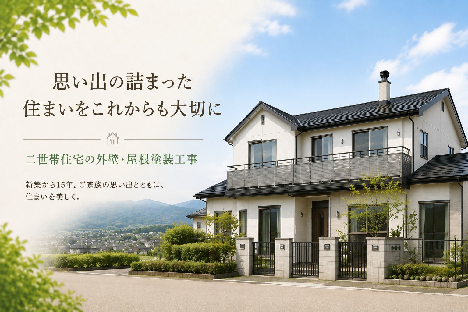 庭と住宅の外観